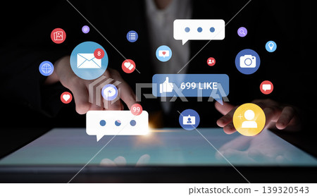 Social media engagement and interaction icons Parse Social media engagement and interaction icons Parse 139320543