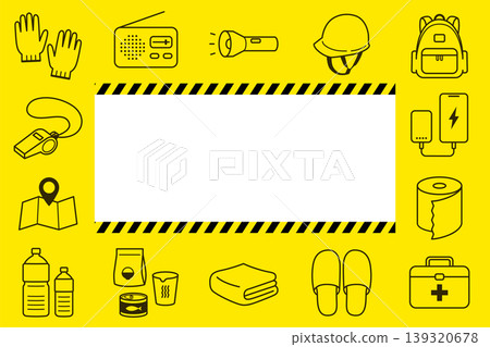 Disaster prevention banner background frame (3:2) - Vector illustration Disaster prevention banner background frame (3:2) - Vector illustration 139320678