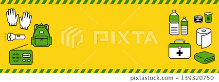 Disaster prevention banner background frame (3:1) - Vector illustration Disaster prevention banner background frame (3:1) - Vector illustration 139320750