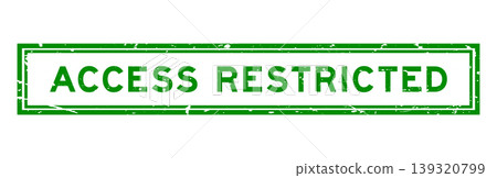 Grunge green access restricted word square rubber seal stamp on white bacckground Grunge green access restricted word square rubber seal stamp on white bacckground 139320799