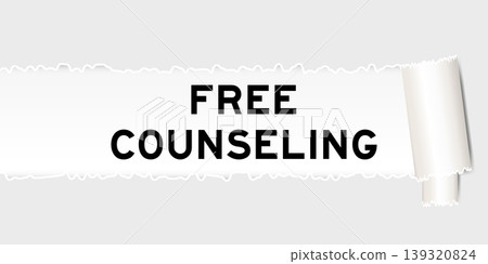 Ripped gray paper background that have word free counseling under torn part Ripped gray paper background that have word free counseling under torn part 139320824