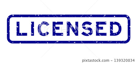 Grunge blue licensed word square rubber seal stamp on white background Grunge blue licensed word square rubber seal stamp on white background 139320834