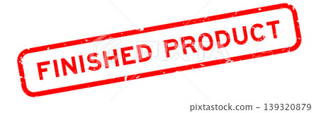 Grunge red finished product word square rubber seal stamp on white background Grunge red finished product word square rubber seal stamp on white background 139320879