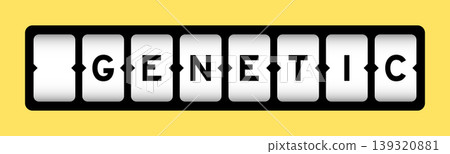 Black color in word genetic on slot banner with yellow color background Black color in word genetic on slot banner with yellow color background 139320881