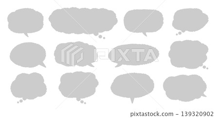 Hand-drawn speech bubble illustration (Grey) | Adjustable speech bubble opening, vector graphic. Hand-drawn speech bubble illustration (Grey) | Adjustable speech bubble opening, vector graphic. 139320902