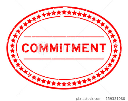 Grunge red commitment word oval rubber seal stamp on white background Grunge red commitment word oval rubber seal stamp on white background 139321088