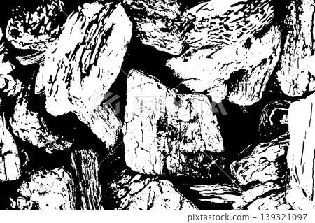 Grunge black and white rock wall textured background (Vector). Use for decoration, aging or old layer 139321097