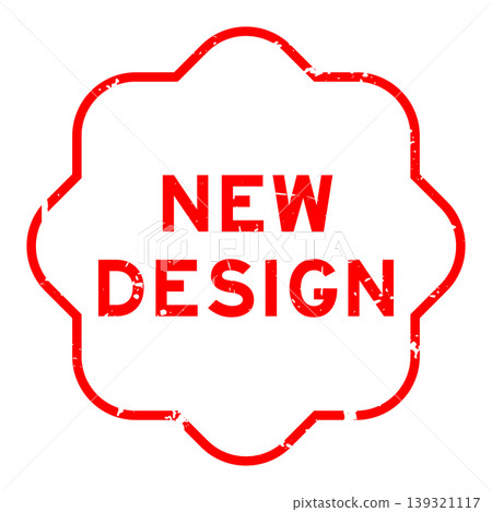 Grunge red new design word square rubber seal stamp on white background Grunge red new design word square rubber seal stamp on white background 139321117