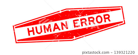 Grunge red human error word hexagon rubber seal stamp on white background Grunge red human error word hexagon rubber seal stamp on white background 139321220