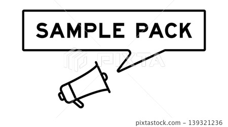 Megaphone icon with speech bubble in word sample pack on white background 139321236