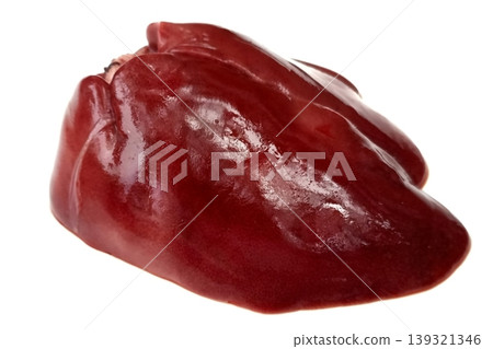 Raw fresh chicken liver isolated on white background 139321346