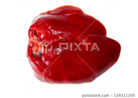 Raw fresh chicken liver isolated on white background Raw fresh chicken liver isolated on white background 139321350