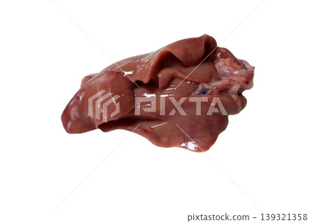 Raw fresh chicken liver isolated on white background Raw fresh chicken liver isolated on white background 139321358