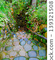 Adventure game-like scenery, inside a cave, narrow cavern passages surrounded by round stones, stone stairs 139321508