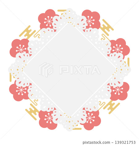 復古流行梅花與菱形蕾絲邊框 復古流行梅花與菱形蕾絲邊框 139321753