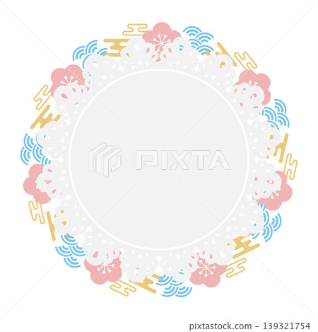 復古流行風格的梅花和圓形蕾絲邊框 復古流行風格的梅花和圓形蕾絲邊框 139321754
