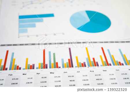 Chart graph paper. Finance, account, statistic, investment data economy, stock exchange business. 139322320