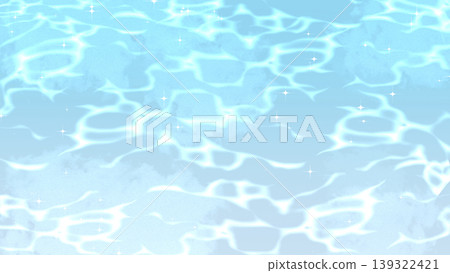 清涼的水面和波光粼粼的背景素材:藍色水面漸層紋理,非常適合夏季橫幅。 清涼的水面和波光粼粼的背景素材:藍色水面漸層紋理,非常適合夏季橫幅。 139322421
