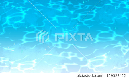 清涼的水面和波光粼粼的背景素材:藍色水面漸層紋理,非常適合夏季橫幅。 清涼的水面和波光粼粼的背景素材:藍色水面漸層紋理,非常適合夏季橫幅。 139322422