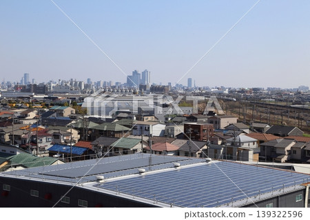View towards Nagoya Station from the shachi (mythical fish-like creature) on the keep of Kiyosu Castle. View towards Nagoya Station from the shachi (mythical fish-like creature) on the keep of Kiyosu Castle. 139322596