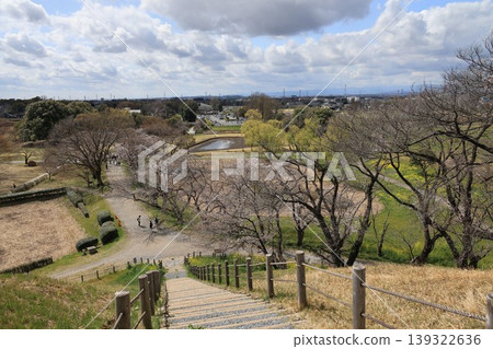 A scene from Sakitama Kofun Park in Gyoda City, Saitama Prefecture in early spring. A scene from Sakitama Kofun Park in Gyoda City, Saitama Prefecture in early spring. 139322636