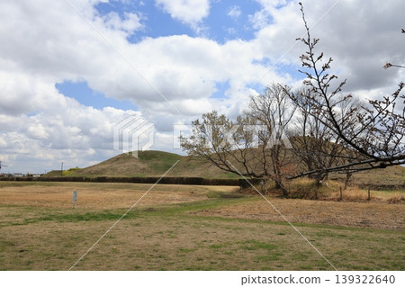 這是埼玉縣行田市佐木玉古墳公園初春時的景色。 這是埼玉縣行田市佐木玉古墳公園初春時的景色。 139322640