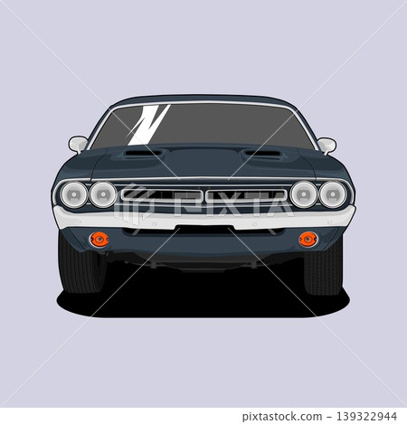 Front view muscle car illustration for conceptual design Front view muscle car illustration for conceptual design 139322944