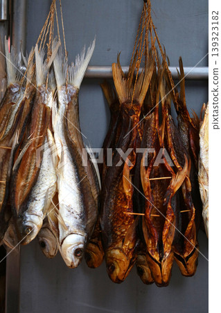 Salt-dried fish (ham yui) sold in Des Voeux Road West, Hong Kong. It resembles Kusaya and has a delicious smell. It used to be cheap, but now it's expensive Salt-dried fish (ham yui) sold in Des Voeux Road West, Hong Kong. It resembles Kusaya and has a delicious smell. It used to be cheap, but now it's expensive 139323182