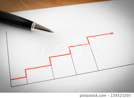 Graph showing an upward trend in interest rates Graph showing an upward trend in interest rates 139323205