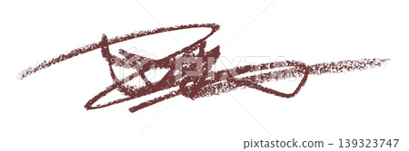 brown pencil strokes isolated on transparent background 139323747
