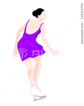 從背後拍攝的畫面是:一名女子花式滑冰選手擺出勝利姿勢。 從背後拍攝的畫面是:一名女子花式滑冰選手擺出勝利姿勢。 139323754