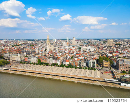 Aerial view of Antwerp city skyline in Antwerp city, Belgium Aerial view of Antwerp city skyline in Antwerp city, Belgium 139323764