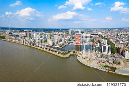 Aerial view of Loodswezen, MAS museum in Antwerp, Belgium 139323770