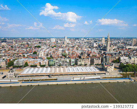 Aerial view of Antwerp city skyline in Antwerp city, Belgium 139323772