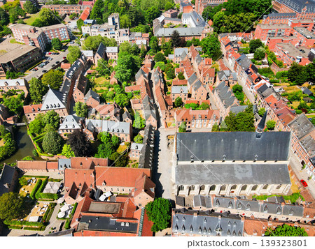 Aerial view Great Beguinage, Saint John Baptist Church in Leuven city Aerial view Great Beguinage, Saint John Baptist Church in Leuven city 139323801