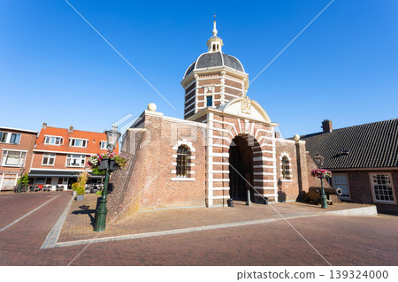 Morspoort city gate at the canal in Leiden, Netherlands Morspoort city gate at the canal in Leiden, Netherlands 139324000