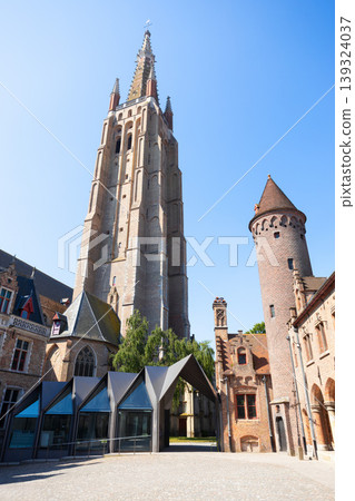 Church of Our Lady tower in Bruges city, Belgium Church of Our Lady tower in Bruges city, Belgium 139324037