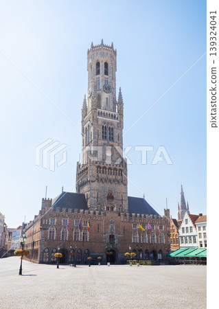 Belfort or Belfry tower on Grote Markt in Bruges city, Belgium 139324041