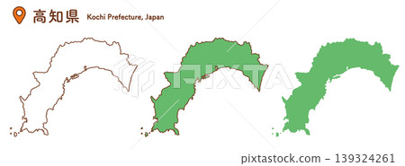 高知縣地圖插圖集 | 日本地圖、各縣、四國地區 139324261