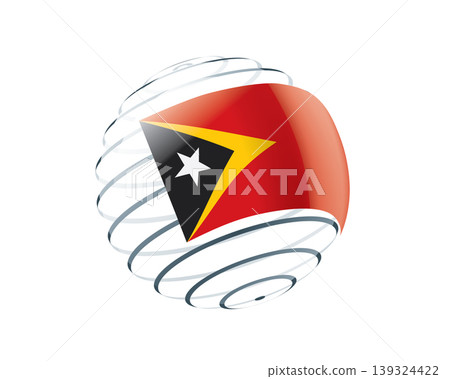 East Timor flag on an abstract globe East Timor flag on an abstract globe 139324422
