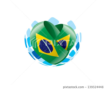 Patriotic heart wrapped in Brazilian flag illustration 139324448