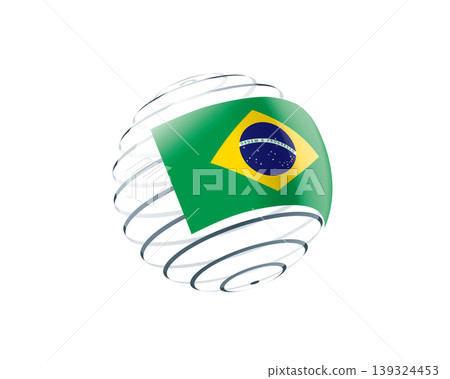 Brazilian flag on an abstract globe Brazilian flag on an abstract globe 139324453