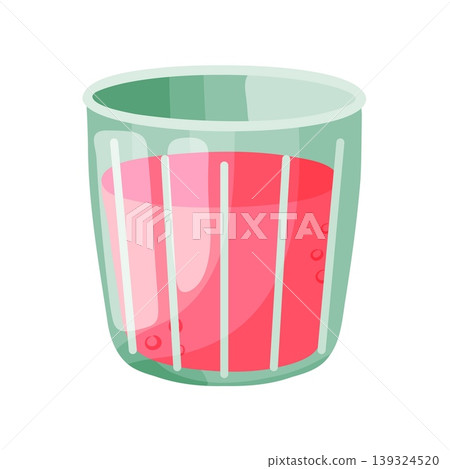 Pink Drink in Glass Cup Cartoon Illustration Pink Drink in Glass Cup Cartoon Illustration 139324520