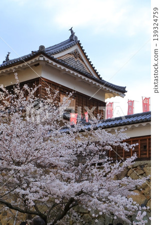 Sanada banners flutter at the main gate of Ueda Castle. Sanada banners flutter at the main gate of Ueda Castle. 139324759