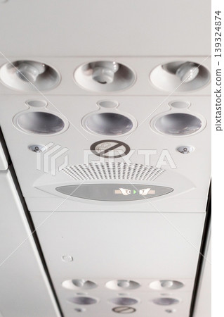 airplane passenger overhead control panel airplane passenger overhead control panel 139324874
