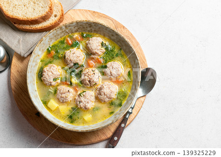 Homemade meatball soup Homemade meatball soup 139325229