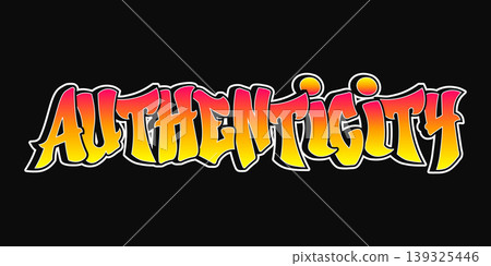 Authenticity graffiti word design in urban lettering style 139325446