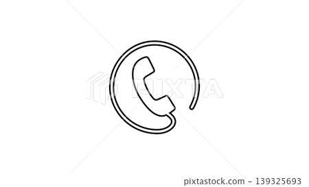 Phone Call Icon With Circular Arrow Communication And Customer Support Contact Symbol For Business 139325693