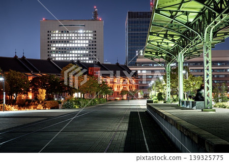 Night view of the platform at the former Yokohama Port Station in Yokohama City Night view of the platform at the former Yokohama Port Station in Yokohama City 139325775