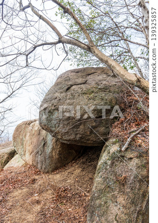 Part of a group of megaliths scattered near the summit of Mt. Katano Part of a group of megaliths scattered near the summit of Mt. Katano 139325857